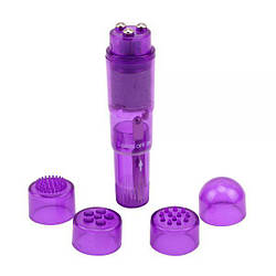 Вібромасажер із насадками THE ULTIMATE MINI-MASSAGER purple, 11х2,5 см.