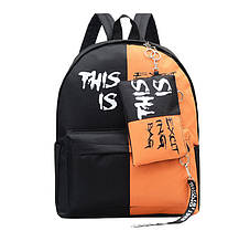 Шкільний тканинний рюкзак з пеналом, фото 3