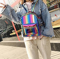 Голографічний рюкзак веселка, фото 4
