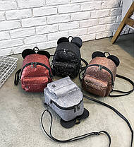 Рюкзак у блискітках із вушками, фото 3