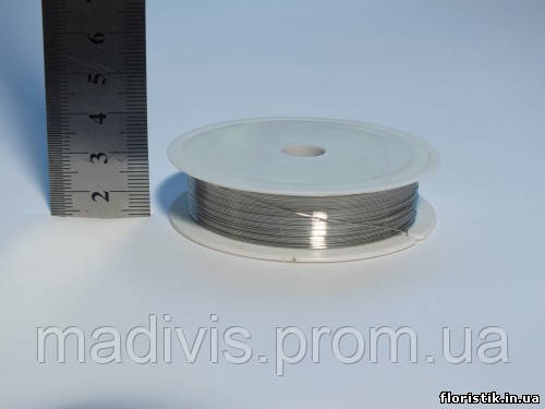 Дріт флористий 0,3 мм. срібний, 20 м., фото 1