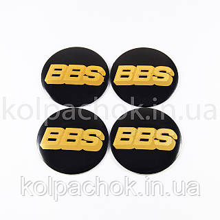 Наклейки для колпачков на диски BBS черные (56мм)