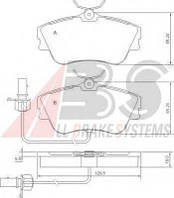 Комплект тормозных колодок, дисковый тормоз A.B.S. 37274 на VW TRANSPORTER / CARAVELLE Mk IV автобус (70XB, 70XC, 7DB, 7DW)