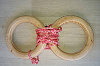Деревянные гимнастические детские кольца (розовые) дляшведской стенки