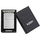 Запальничка Zippo 28181 REG LINEN WEAVE сіра 28181, фото 5