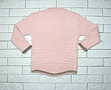 Теплый зимний свитер розовым цветом с зайчиками для девочки, фото 3