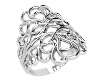 Кольцо женское серебряное Ажурное