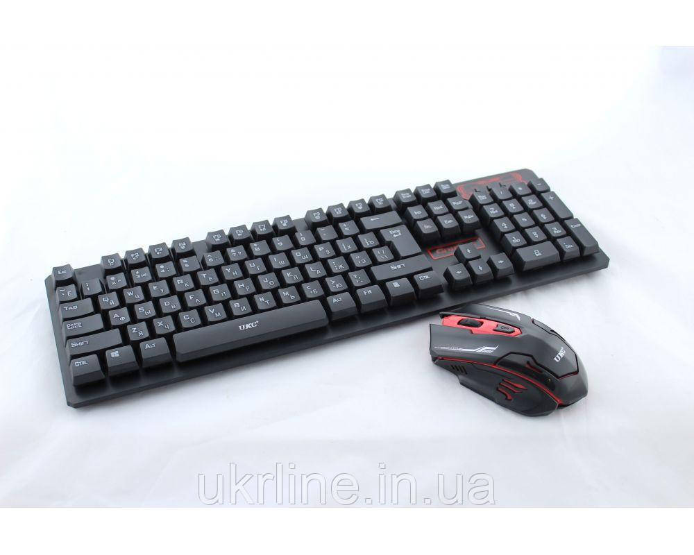Бездротова комп'ютерна Клавіатура UKC HK-6500 KEYBOARD + Миша, фото 1
