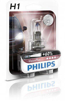 Галогенна лампа Philips H1 VisionPlus 12V 12258VPB1 (1шт.)