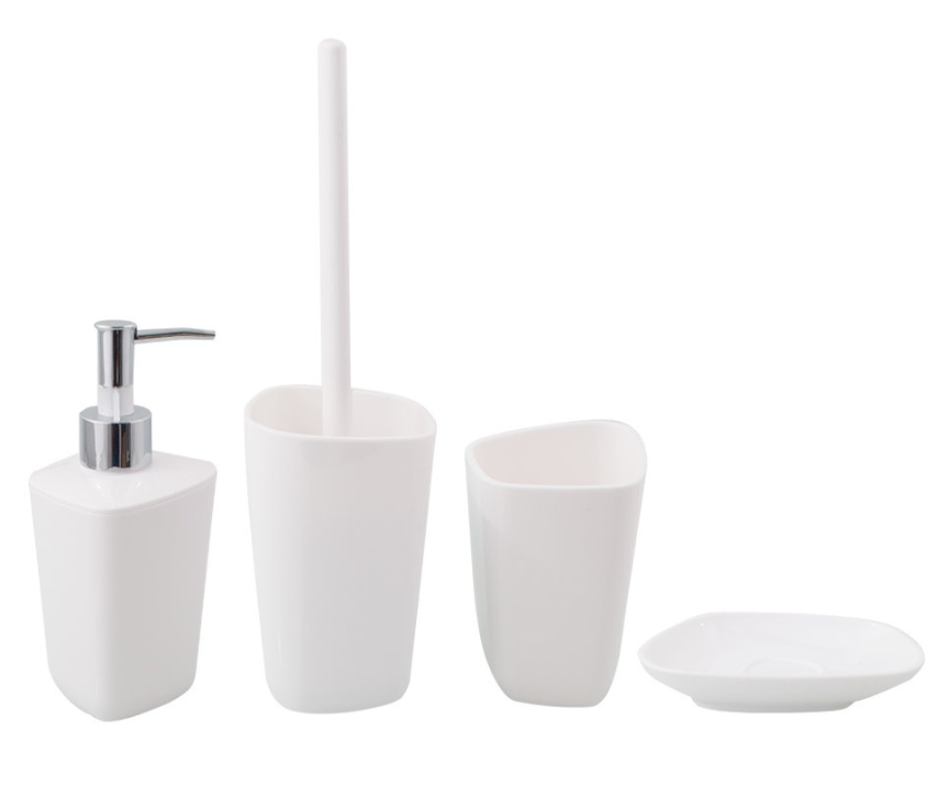 Набір аксесуарів для ванної кімнати білий, 4 предмети.