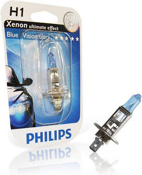 Галогенна лампа Philips BlueVision H1 12V 55W 12258BVB1 (1шт.)