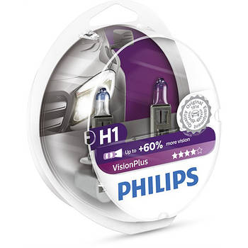 Галогенна лампа Philips VisionPlus H1 12V 12258VPS2 (2шт.)