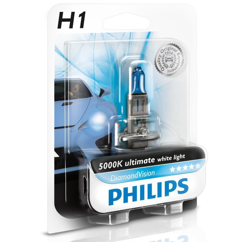 Галогенна лампа Philips DiamondVision H1 5000K 12V 12258DVB1 (1 шт.)