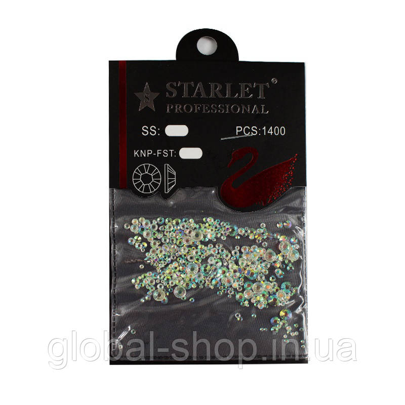 СТРАЗИ КАМНІ STARLET PROFESSIONAL, РОЗМІРІВ, КВІТЛО AB, 1400 ШТ.