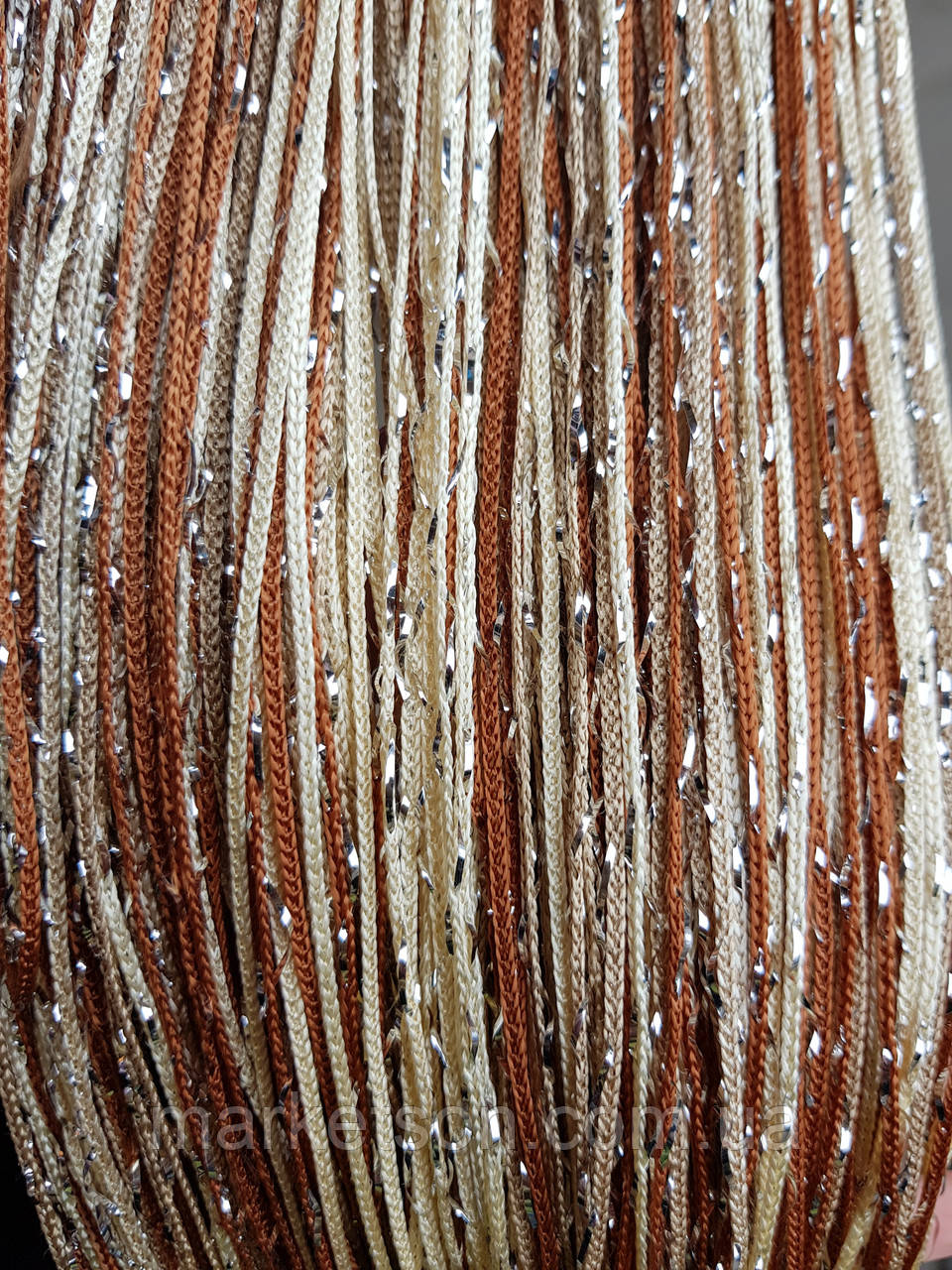 Штори нитки кисея веселка, дощ, локшина з люрексом