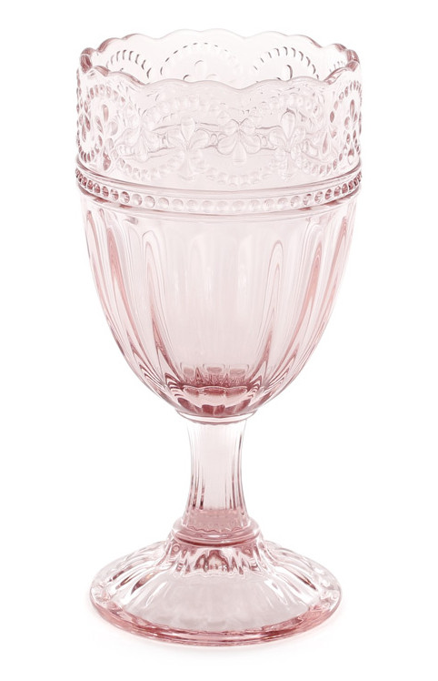 Набір скляних келихів для вина 300 мл колір - рожевий 6 шт.