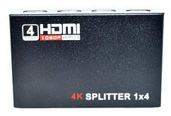 03-01-121. HDMI Splitter (дільник) 4 порту (1 гніздо HDMI (IN) → 4 гнізда HDMI (OUT)), ver.1.4, HQ, із