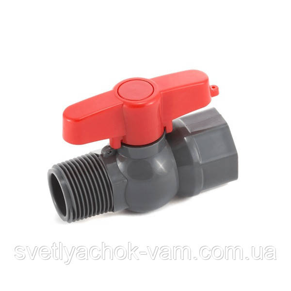 Кран PFV-0125 кульовий з зовнішньою і внутрішньою різьбою 3/4 дюйма для побудови системи водопостачання