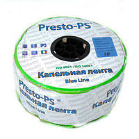 Крапельна стрічка Presto-PS щілинна Blue Line отвори через 10 см, витрата води 2,2 л/год, довжина 1000 м