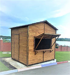 Деревянные киоски в ландшафтном парке в селе Ковалёвка Васильковского района 3