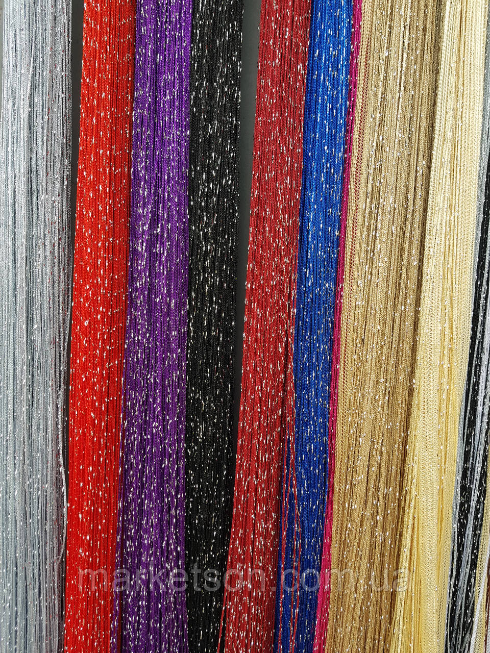 Штори нитки кисея веселка, дощ, локшина з люрексом.Кілий колір окрема штора