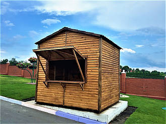 Деревянные киоски в ландшафтном парке в селе Ковалёвка Васильковского района 4