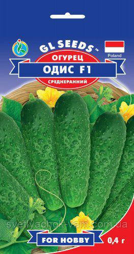 Огірок Одіс F1 гібрид високопродуктивний стійкий середньоранний корнішон, паковання 0,4 г