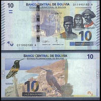 Bolivia Болівія - 10 Bolivianos 2018 ( 1986 ) UNC serie A