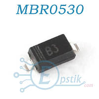 MBR0530T1G, диод Шоттки 0.5А 30В, SOD123