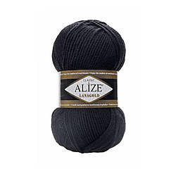 Пряжа для ручного в'язання Alize LANAGOLD (Алізе ланаголд) -60 чорний