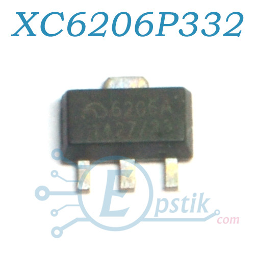 XC6206P332PR (6206A) стабілізатор напруги 3.3 200мА SOT89
