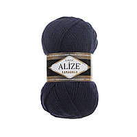 Пряжа для ручного вязания Alize LANAGOLD (Ализе ланаголд) 58 темно синий