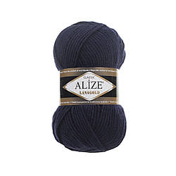 Пряжа для ручного в'язання Alize LANAGOLD (Алізе ланаголд) 58 темно синій