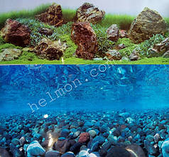 Фон для акваріума двосторонній дно річки/акваскейп, висота 40 см, Hagen 11756