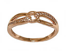 Каблучка XР. Позолота ЧВ. Камені: білий циркон. Є: 17р 19р 20р