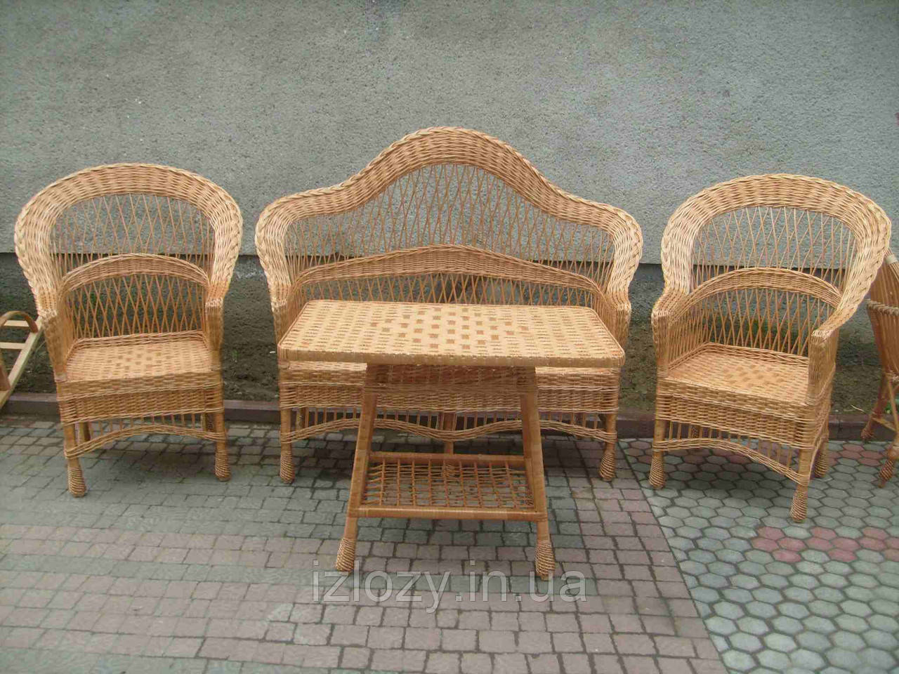 Плетеный набор из лозы"Капля"/ Комплект плетеной мебели из лозы / Кресла диван и стол плетеной мебели - фото 8 - id-p59971949