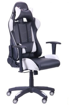 Крісло геймерське VR Racer Blade чорний/білий, фото 1