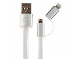 USB кабель Remax Aurora Combo Lightning/microUSB, 1m white