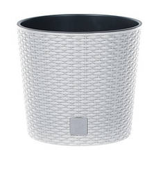 Горщик з кашпо для рослин Prosperplast Rato Round - білий, 4/4,75 л