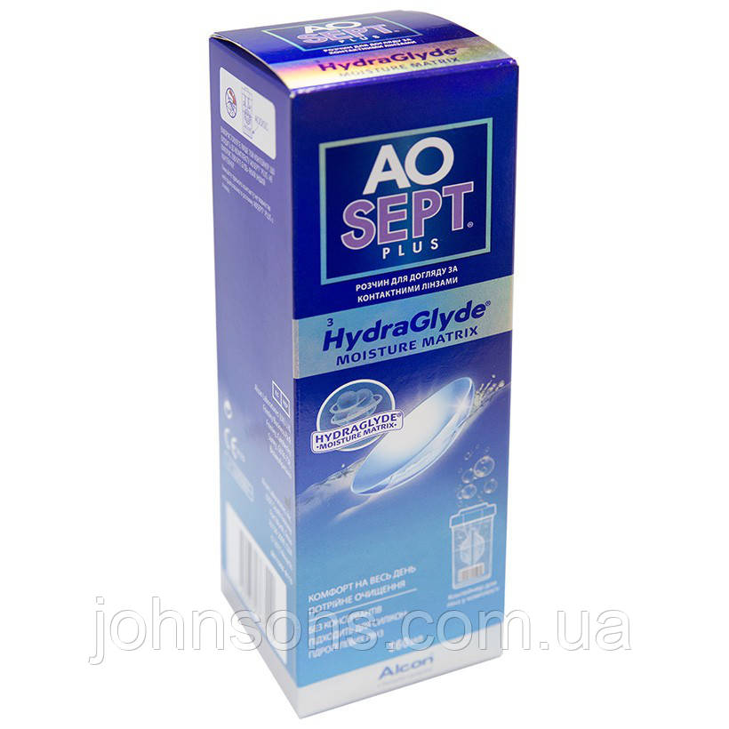 AoSept Hydraglyde 360мл | Пероксидний розчин для контактних лінз, фото 1
