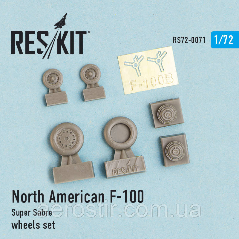 North American F-100 Super Sabre wheels set 1/72 RES/KIT 72-0071