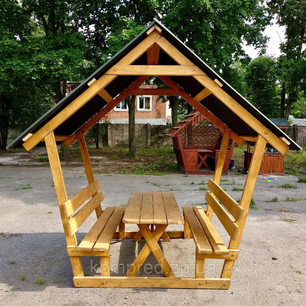 Альтанка Маленька з натурального дерева