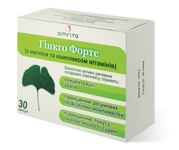 Гінкго Форте з магнієм і комплексом вітамінів 30 табл.
