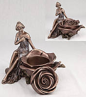 Шкатулка Veronese Девушка и роза 15 см (10197 A4)