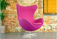 Кресло дизайнерское Эгг Egg с наклонной спинкой поворотное розовый кашемир