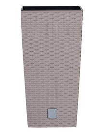 Горщик з кашпо для рослин Prosperplast Rato square - бежевий, 11/26,6 л