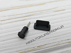 Комплект заглушок у роз'єм для навушників 3,5 мм і USB 3.1 Type C для Android, MacBook, чорний