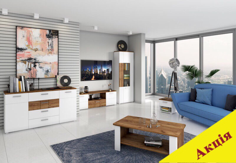 Стінка для вітальні з ДСП/МДФ (вітальня стінка) Сandy Blonski 2, фото 1