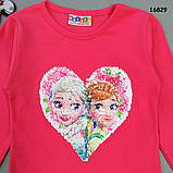 Кофта "Ельза і Анна" для дівчинки (двосторонні паєтки). 86-92 см, фото 2