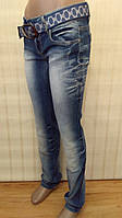 Женские джинсы прямые с легкой варкой